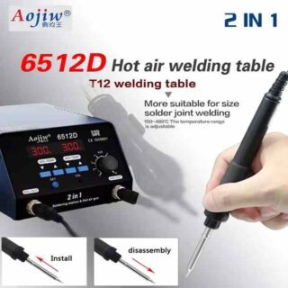Aojiw 6512D Hot air Stand and Soldering Stations Rework Station2 in 1