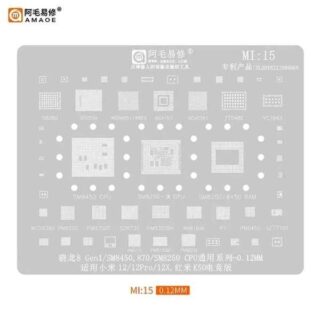 Amaoe MI15 BGA Reballing Stencil For Mi12/ 12Pro/ K50
