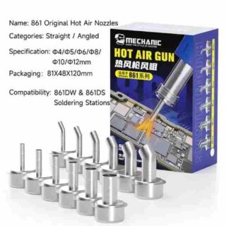 Mechanic 861 Series 6 in 1 Curved Hot Air Gun Nozzles