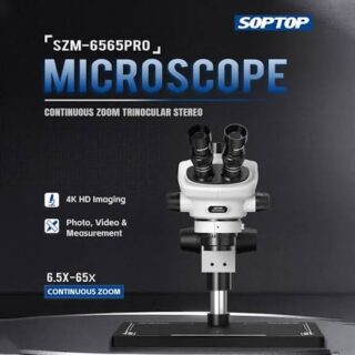 SOPTOP SZM-6565Pro (6.5X-65X) Trinocular Stereo Microscope