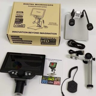 The image displays a MUSTOOL G1200D Digital Microscope