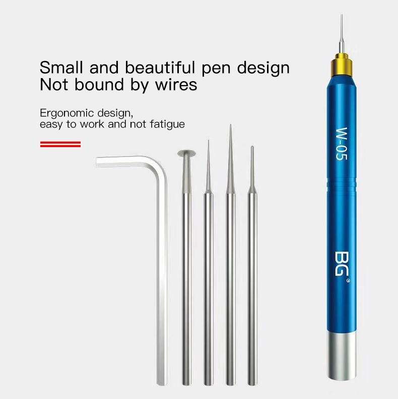 BG W-05 Rechargeable Portable Mini Electric Grinder Engraving Pen Power Tool IC Chip Phone CPU Repair - Image 3