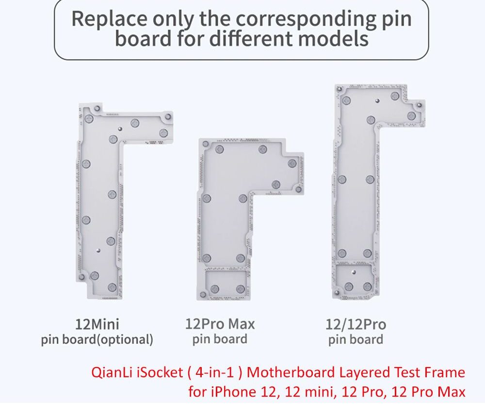 QianLi iSocket 4 in 1 Test Fixture for iPhone 12 / 12 Pro / 12 Pro Max / 12 mini - Image 4