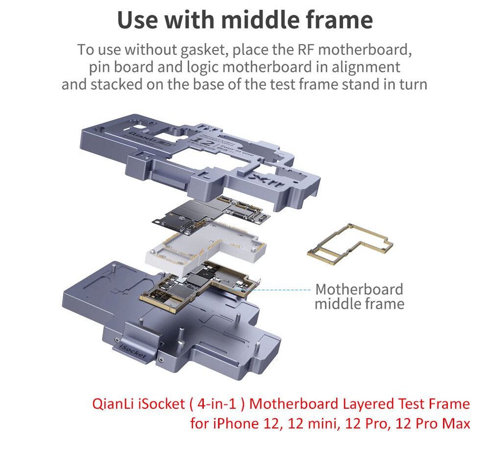 QianLi iSocket 4 in 1 Test Fixture for iPhone 12 / 12 Pro / 12 Pro Max / 12 mini - Image 3
