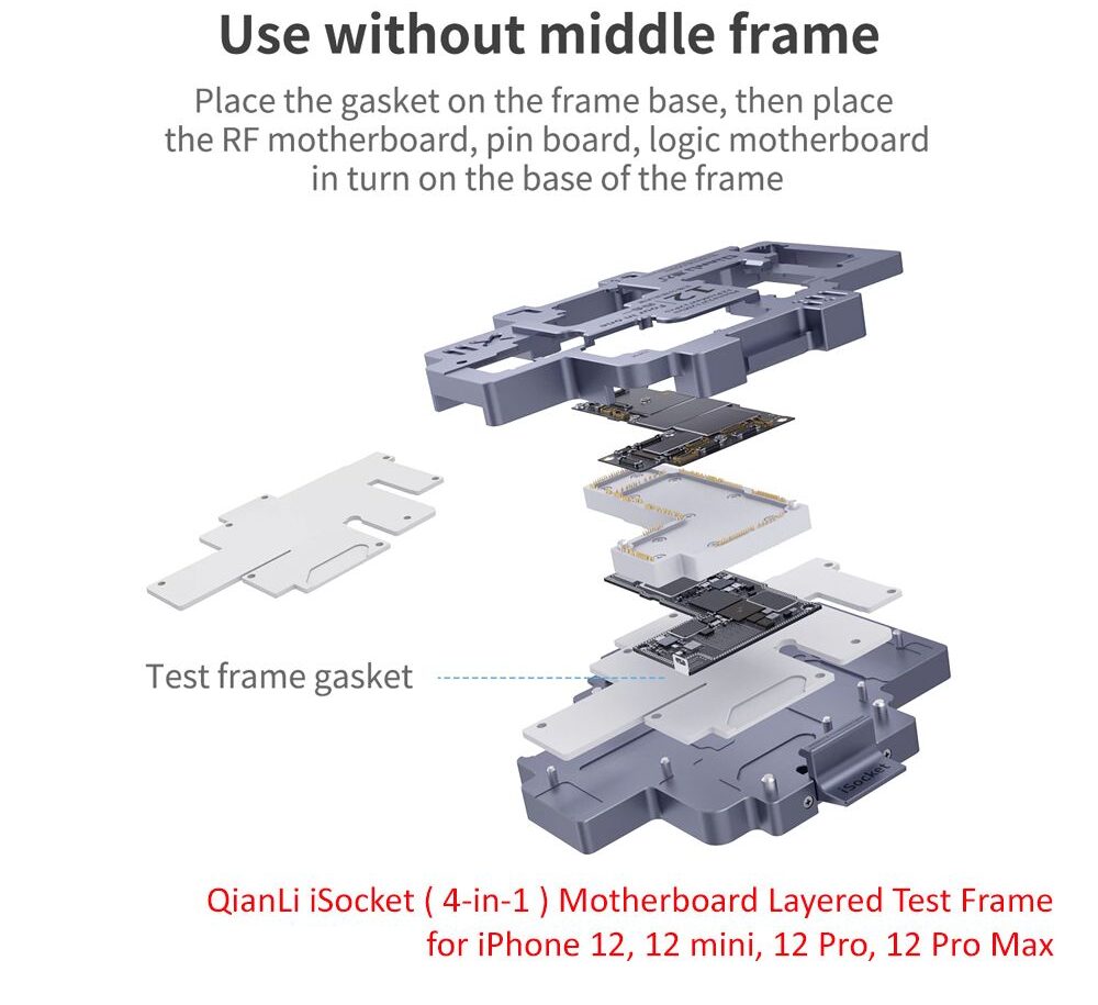 QianLi iSocket 4 in 1 Test Fixture for iPhone 12 / 12 Pro / 12 Pro Max / 12 mini - Image 2