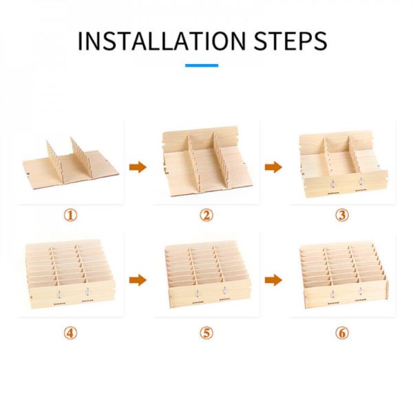 MECHANIC Multifunctional Wooden Storage Box 24 Grid - Image 2