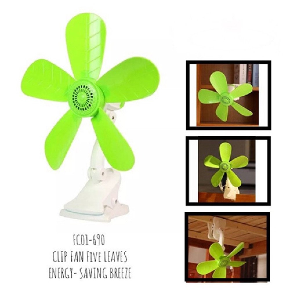 PORTABLE CLIP ELECTRIC FAN SUPER SOFT WIND WITH FIVE LEAF