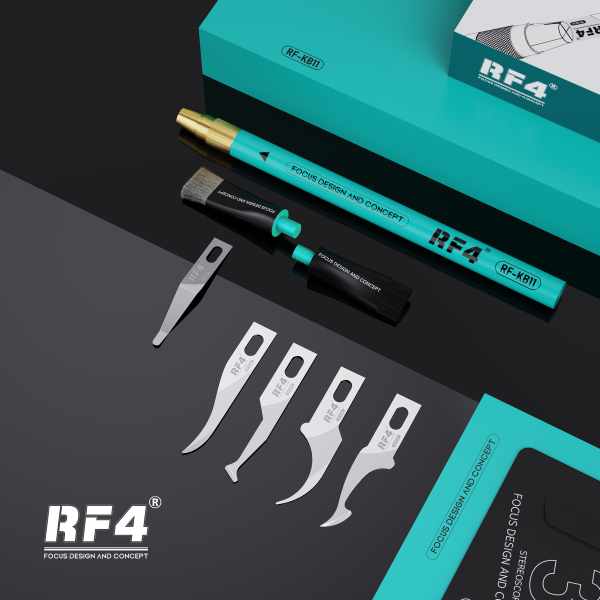 RF4 RF-KB11 3D Tin Scraping Blade and Anti-Static Glue Removal Brush Set - Image 3