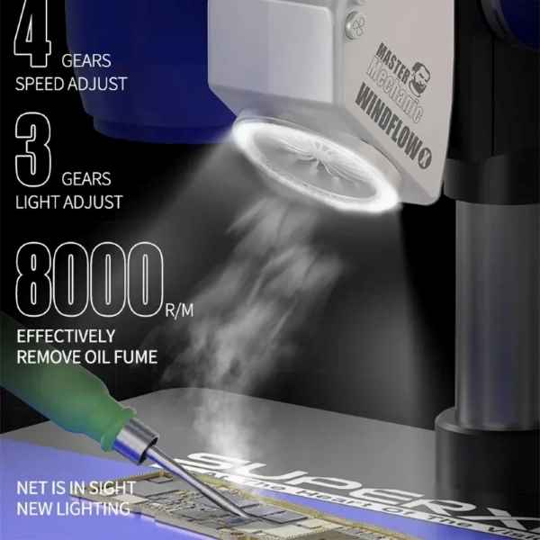 Mechanic Wind flow Powerful Microscope Fume Smoking Fan - Image 3