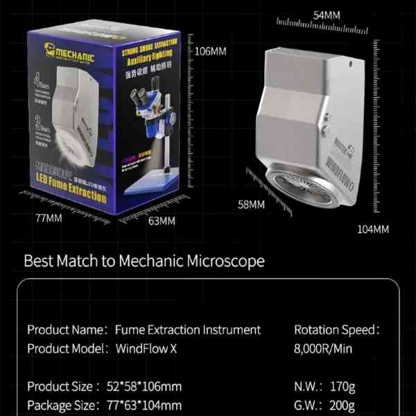Mechanic Wind flow Powerful Microscope Fume Smoking Fan - Image 5