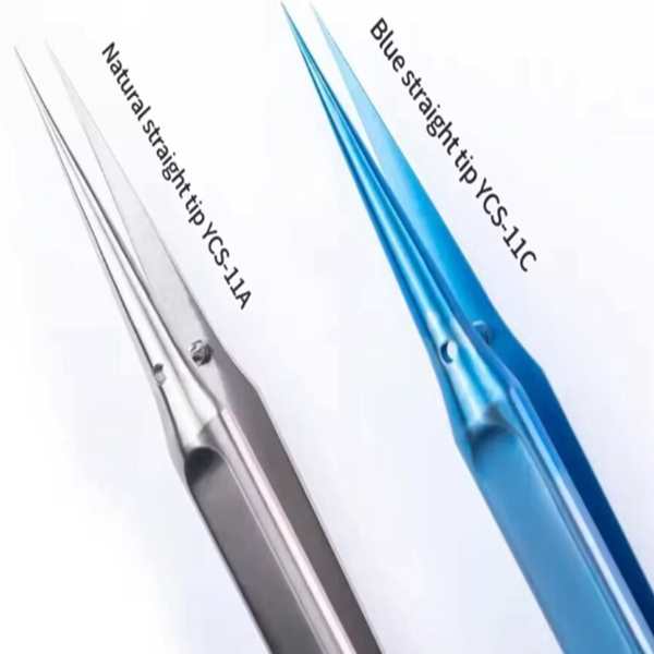 YCS 11C Titanium Alloy Blue Straight Tweezere - Image 2