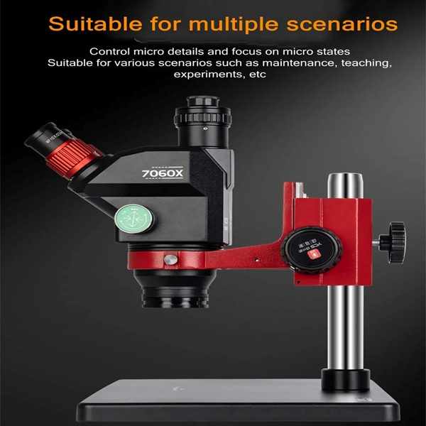 YCS 7060X 7X-60X Trinocular Stereo Microscope with Big Base - Image 3