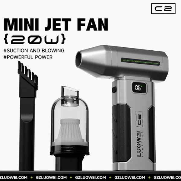 Luowei C2 Portable Rechargeable Clean Dust Mini Jet Fan
