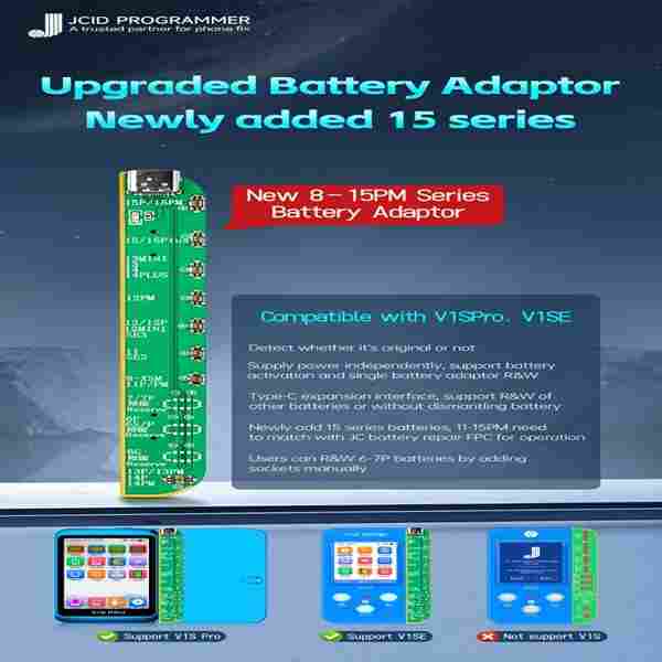 JC V1SE / V1S Pro Battery Adaptor for iPhone 8 - 15 Pro Max - Image 2