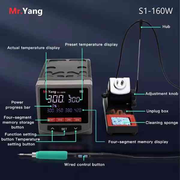YCS Mr Yang S1-160W soldering Station - Image 2