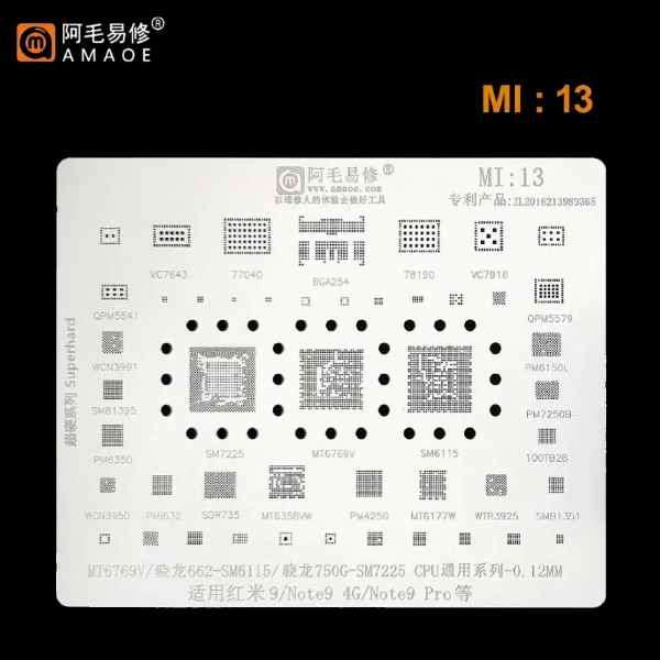 Amaoe Mi13 BGA Reballing Stencil