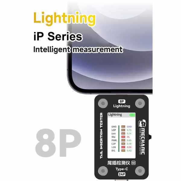 Mechanic T-824 SE Type-C to Lightning High Precision Digital Display Tail Insertion Tester - Image 5