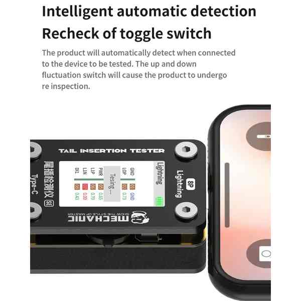 Mechanic T-824 SE Type-C to Lightning High Precision Digital Display Tail Insertion Tester - Image 3