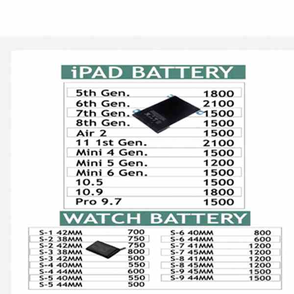 Ipad & Watch Battery