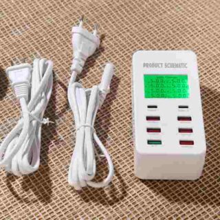8 Port Multiple USB with Schematic Display 5V 8A USB Wall Charger