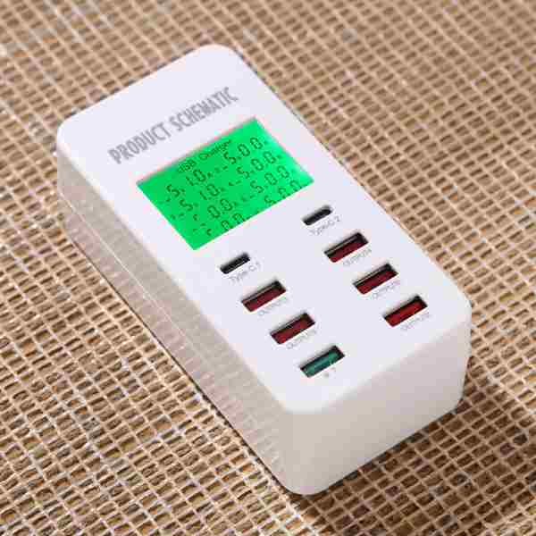 8 Port Multiple USB with Schematic Display 5V 8A USB Wall Charger - Image 3